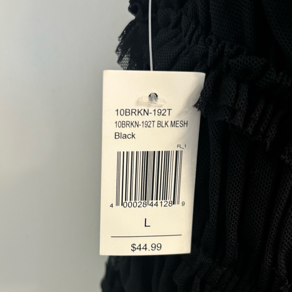 Black Sheer Ruffle Crop Top - Picture 3 of 7
